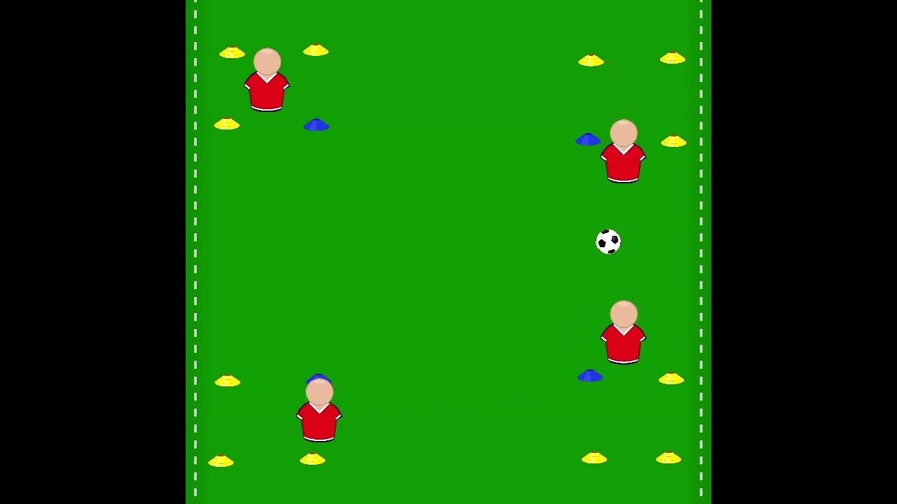 【サッカートレーニング】パス&コントロール(アニメーション)