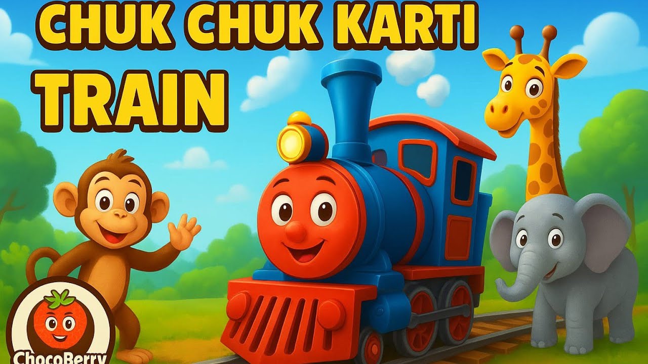  Chuk Chuk Karti Train 🚂 | Gadi Aayi Chuk Chuk | Hindi Kids Rhymes| #chocoberry #kids #viral #learn