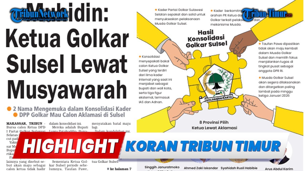 🔴 Bursa Calon Ketua DPD I Partai Golkar Sulawesi Selatan Mengerucut pada Dua Nama