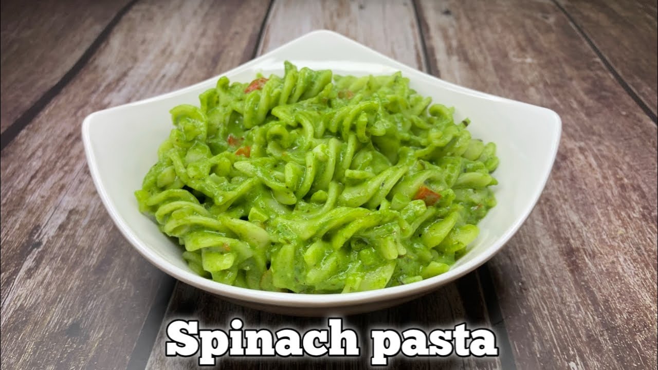 Spinach Pasta | Pasta for kids | Healthy green pasta | Quick and easy pasta recipe