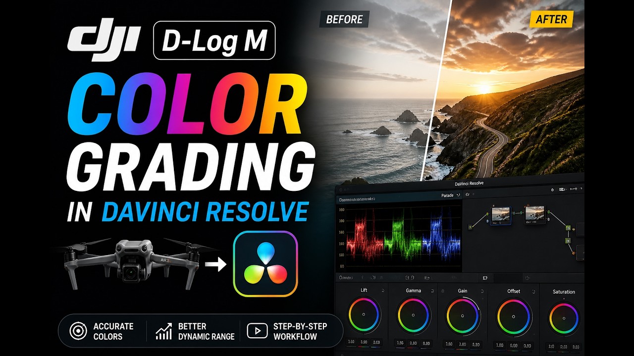 DJI D-Log M Color Grading in DaVinci Resolve