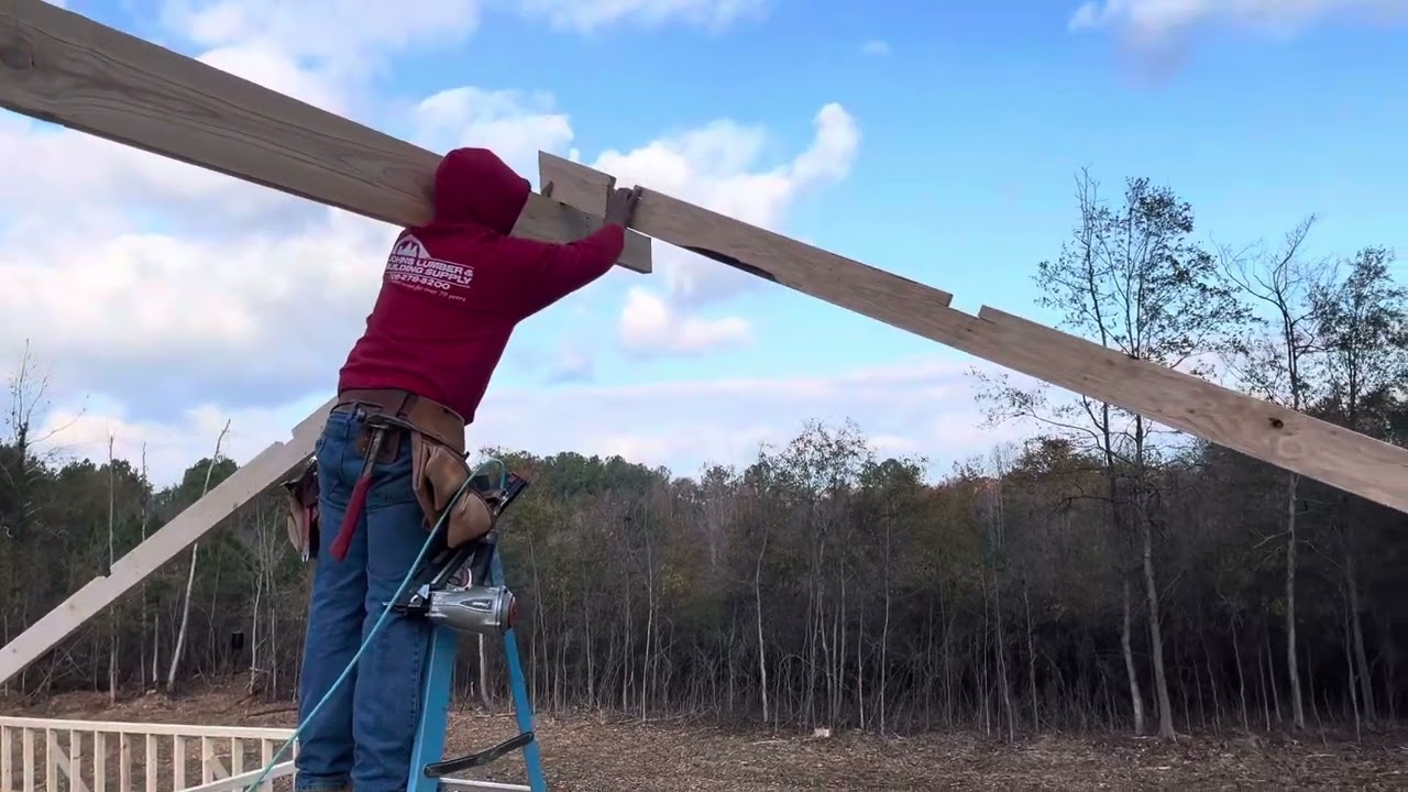 sacando las medidas para las vigas del techo