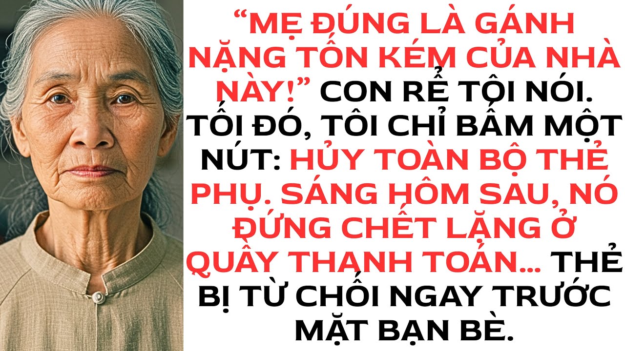 Con rể tôi than phiền về “tiền tiêu cho tôi”. Thế là tôi hủy thẻ phụ của hắn…