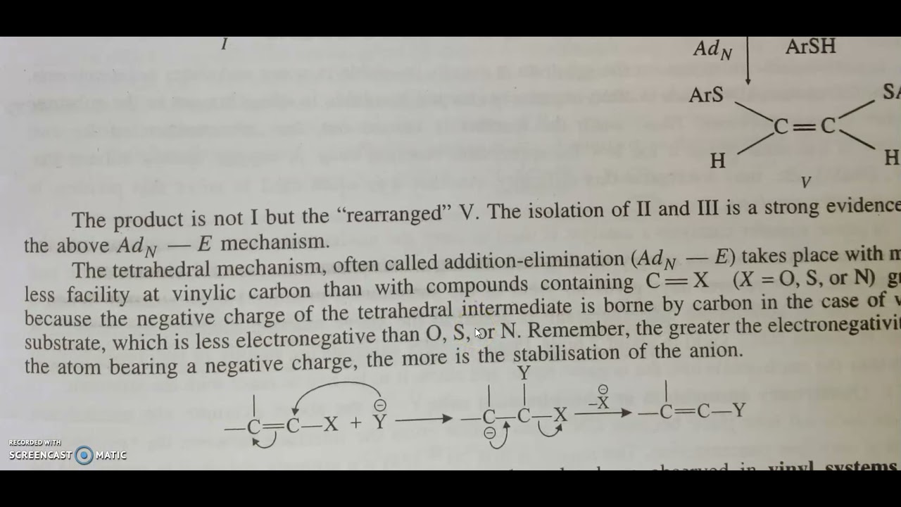 NECLEOPHILIC SUBSTITUTION AT A VINYLIC  CARBON