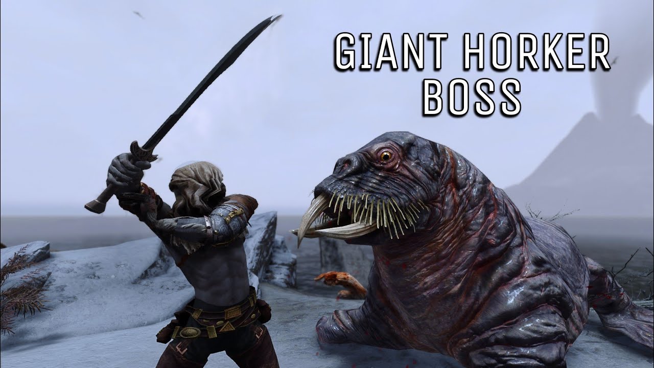 I had no idea there was a Giant Horker boss in Skyrim