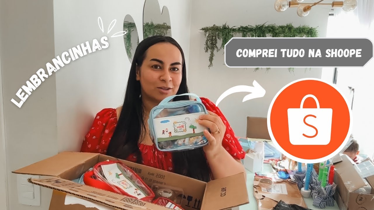 COMPRINHAS NA SHOOPE + montando lembrancinhas pro aniversário de 1 ano do baby| barato e lindo 🎉 