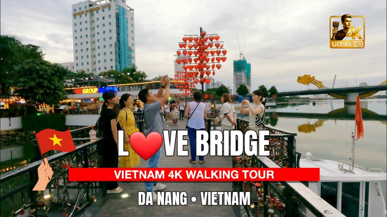 🌇 Golden Hour Walking Tour in Da Nang – From Love Bridge to Iconic Dragon Bridge | Vietnam Walk 4K🇻🇳