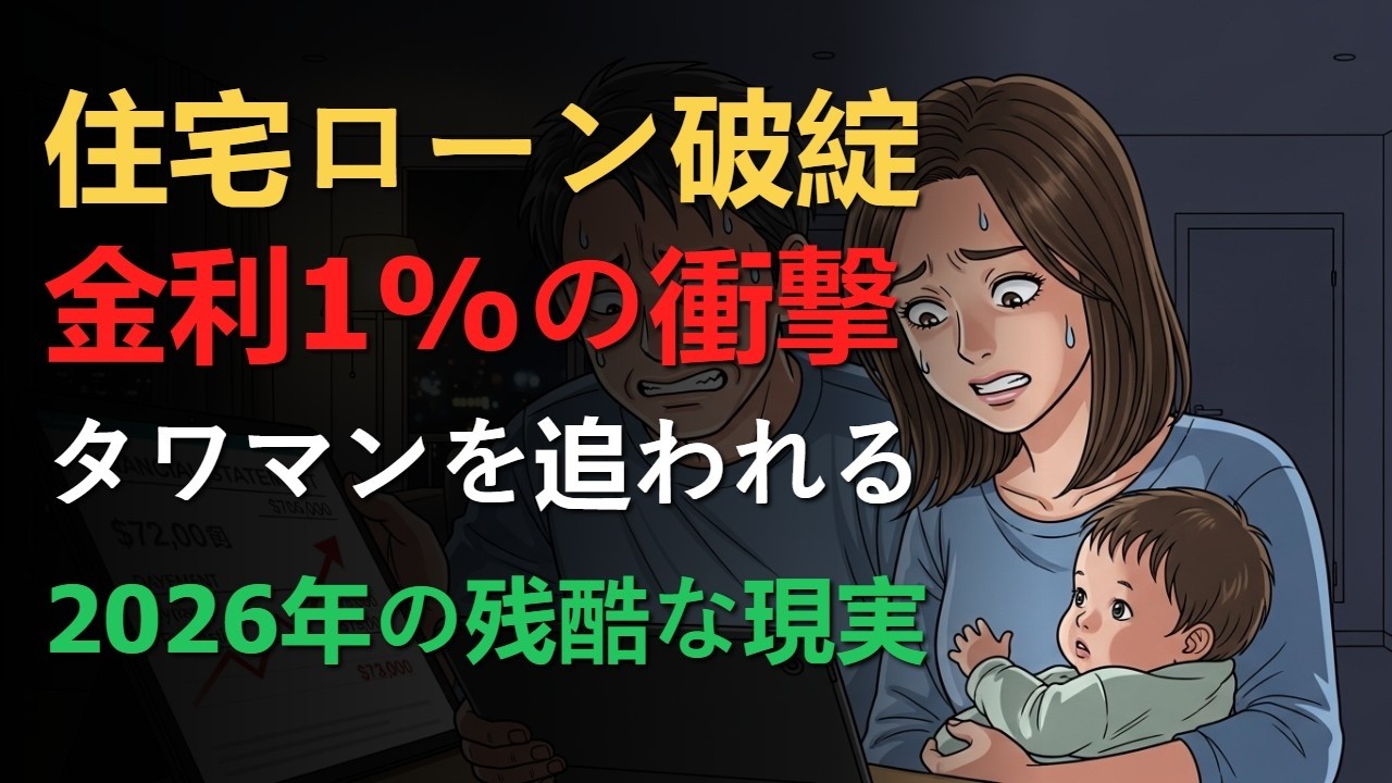 【住宅ローン破綻】金利1%で生活崩壊。タワマンを追われる中間層と2026年の残酷な現実