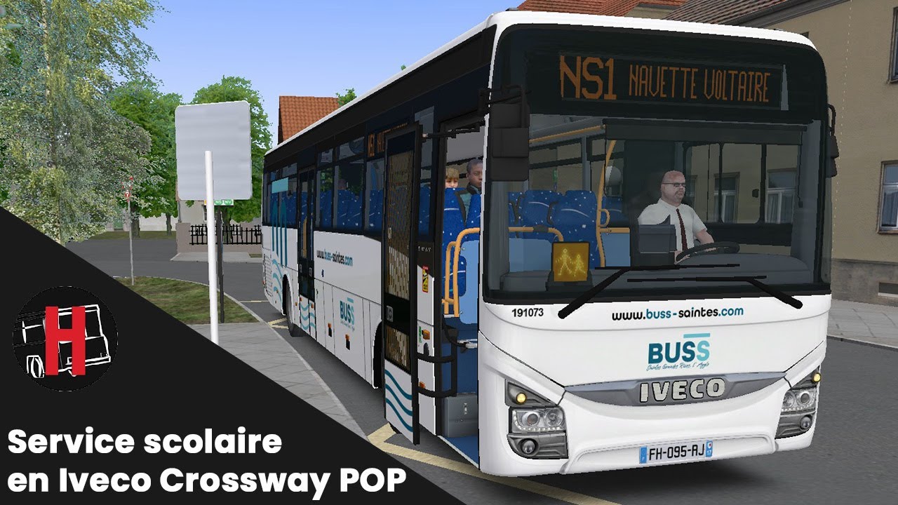 Omsi 2 : Iveco Crossway Tector Manual 191073 / Horizon 16 Service Scolaire / Repaint Buss Saintes