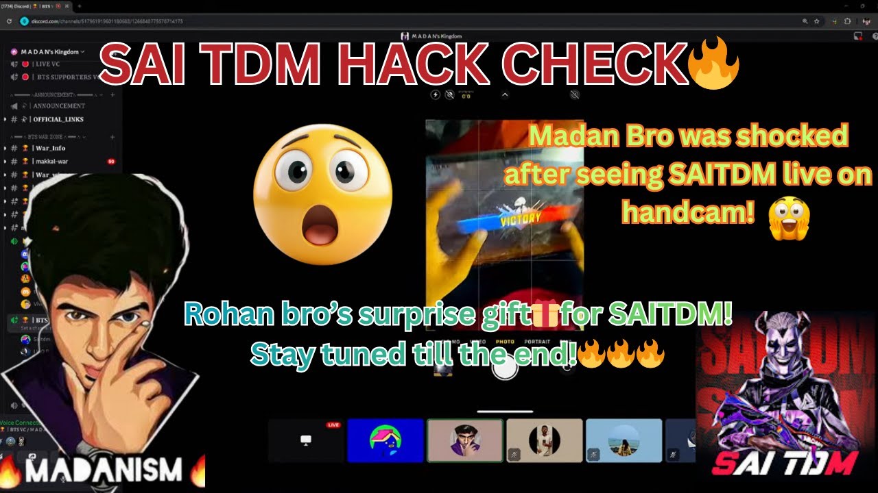 SAI TDM HACK CHECK🔥MADAN BRO WAS SHOCKED😲AFTER SEEING SAITDM LIVE ON HANDCAM #madan #madanop #saitdm