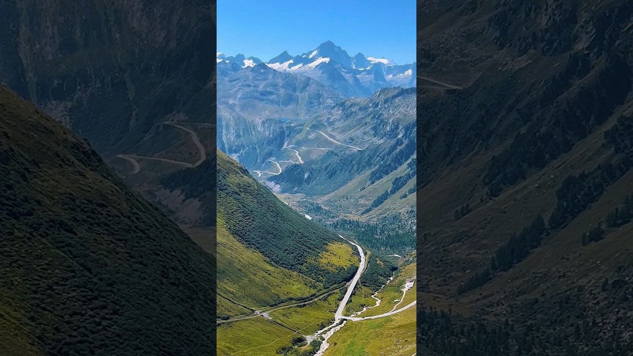 Two legendary passes. One unforgettable drive.#switzerland #travelshorts
