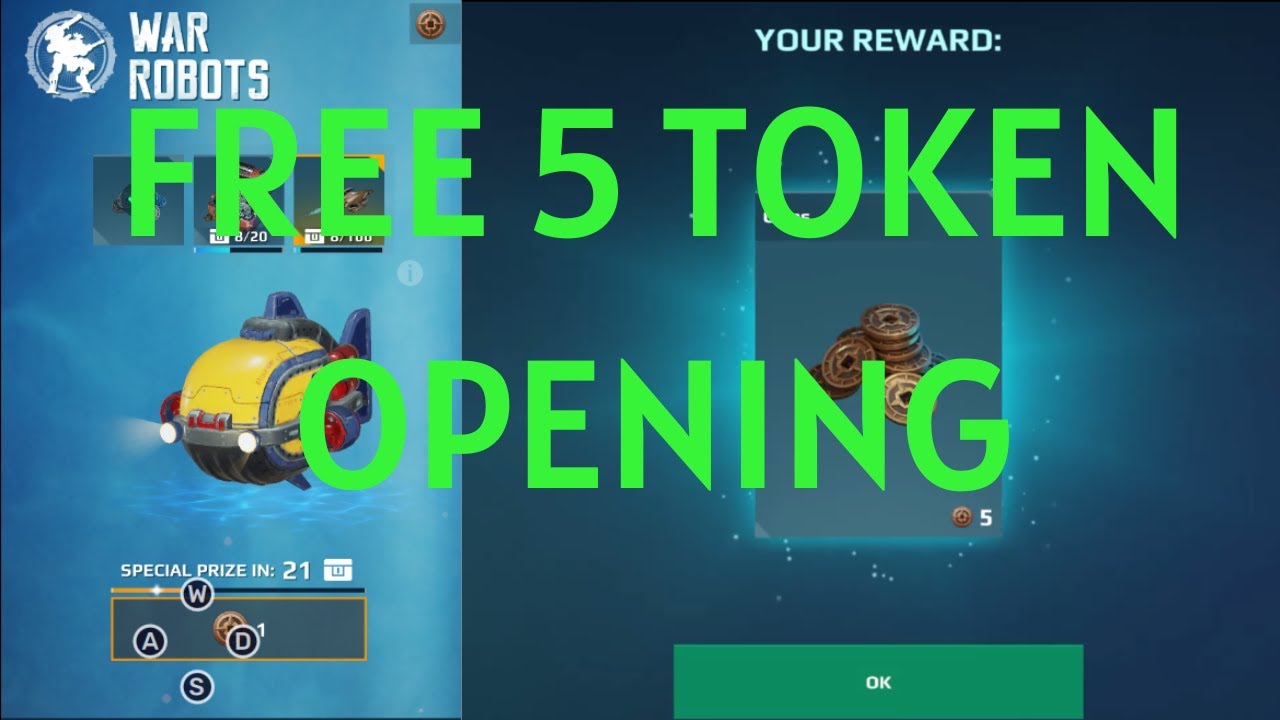 5 FREE BRONZE TOKEN OPENING IN WAR ROBOTS!!!