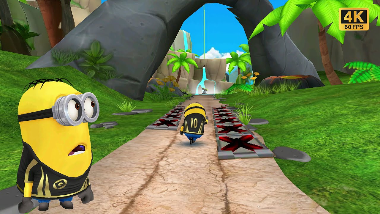 Minion Rush 1 Run 2 Challenge at The Volcano Island with Golden Ticket Soccer Minion