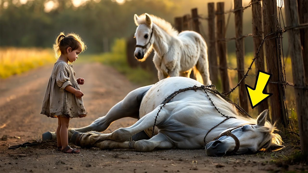 HOMME RICHE ABANDONNE son CHEVAL pris dans la CLÔTURE de FIL BARBELÉ, mais FILLETTE PAUVRE fait...