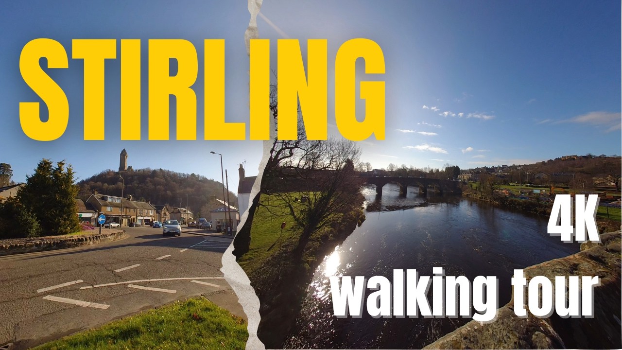 Stirling, Scotland 🏴󠁧󠁢󠁳󠁣󠁴󠁿  | Sunny Day City Walk in 4K