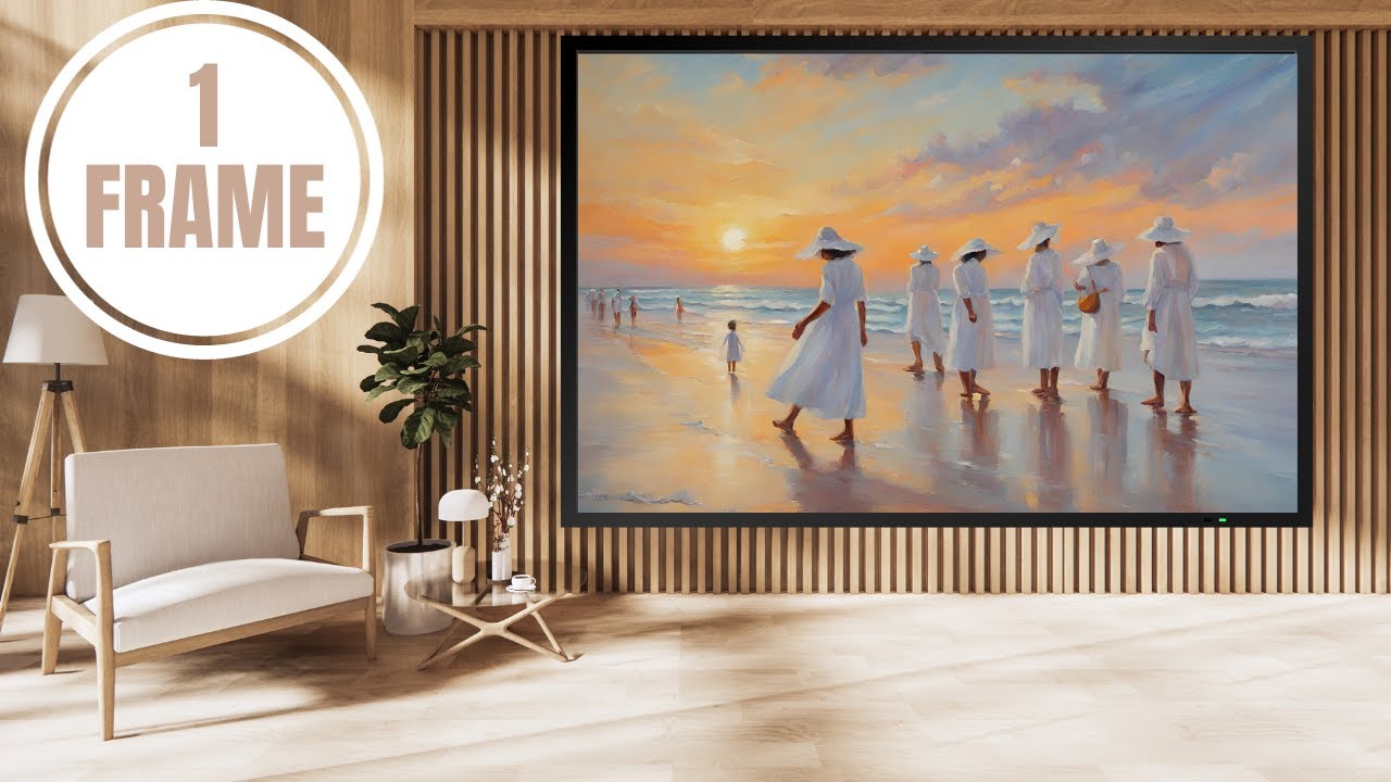 Beach Vacation Paiting Free TV Wallpaper - 4K HD #oilpaiting #frametv #art