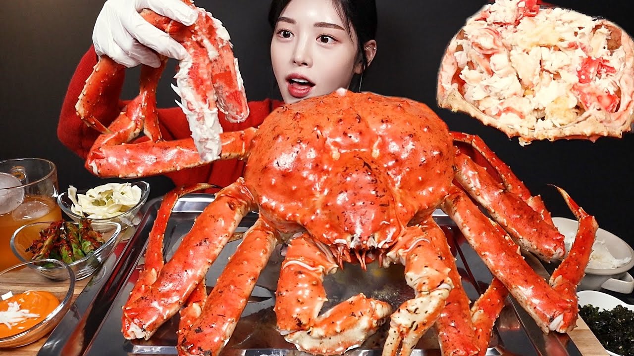 SUB)속이 꽉 찬! 대왕 킹크랩 먹방 Asmr🦀 살 가득 퍼먹고 고소한 내장에 밥까지 비벼서 마무리하기 King Crab Mukbang Asmr