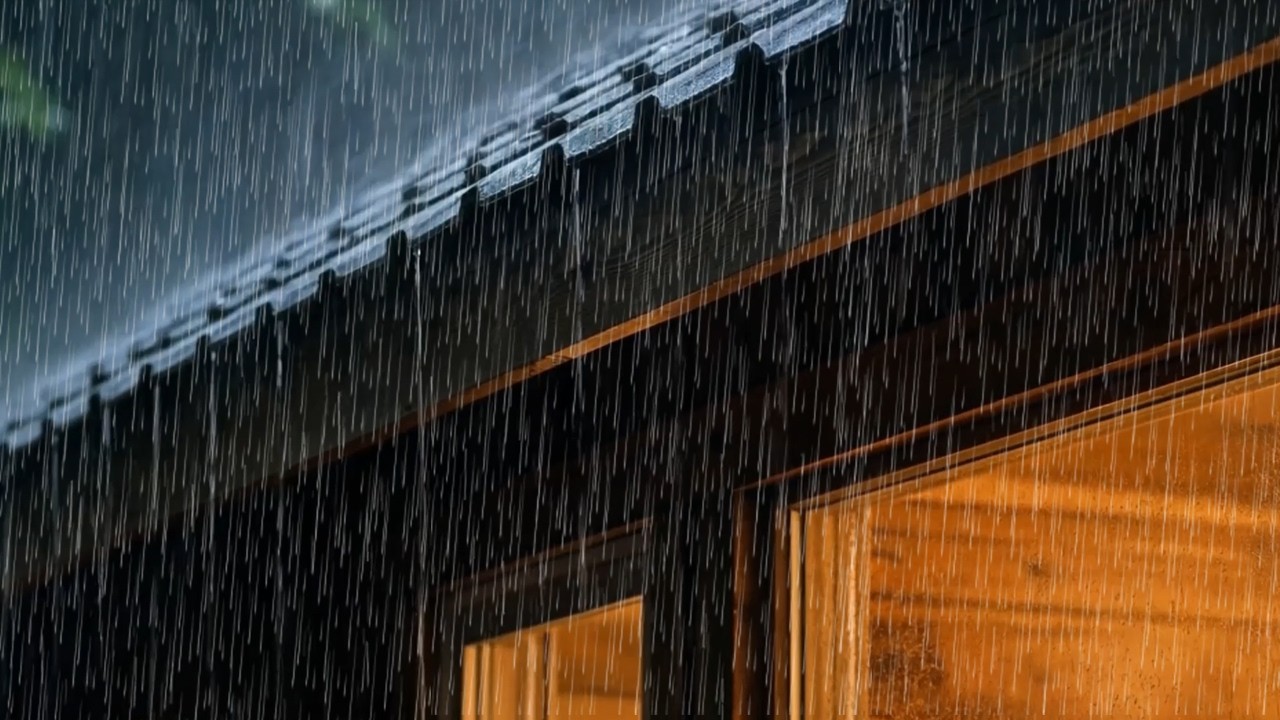 Heavy Rain and Powerful Thunder on a Metal Roof at Night │ Sounds for Insomnia Re