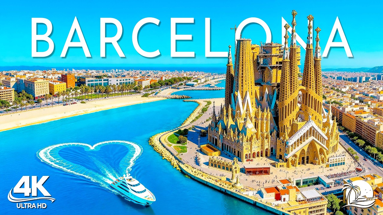 [4K] Barcelone es Sagrada Fam&iacute;lia, c&ocirc;te m&eacute;diterran&eacute;enne et ville c&ocirc;ti&egrave;re