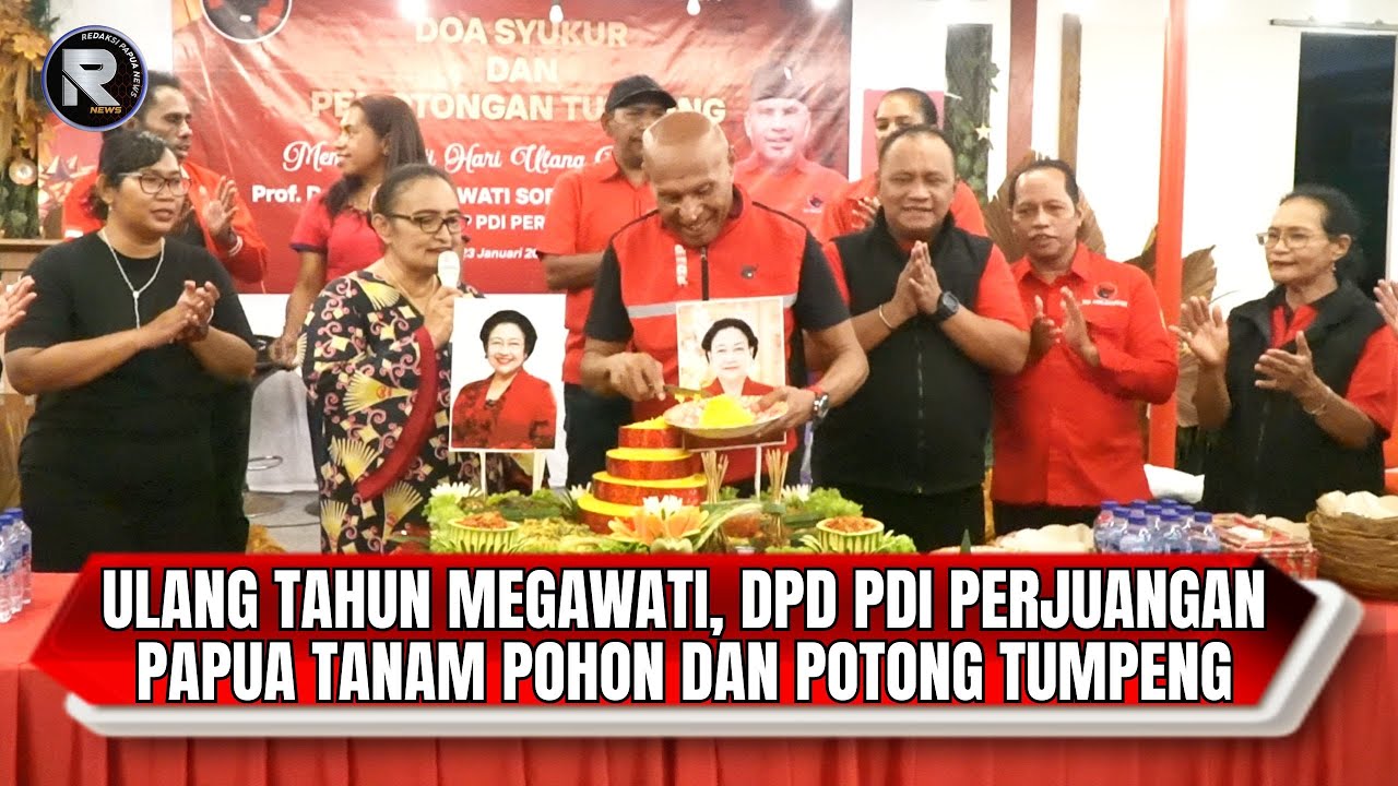 Ulang Tahun Megawati ke-79, DPD PDI Perjuangan Papua Tanam Pohon dan Potong Tumpeng