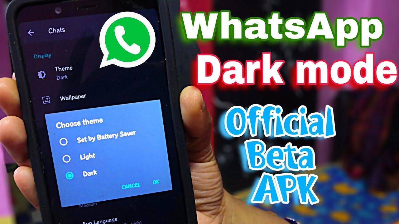 how to enable dark mode on WhatsApp