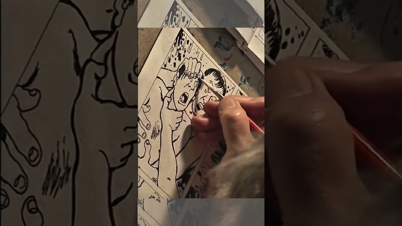 Jacques Tardi (Goddamn This War!) Inking a Comic Page! #comics #manga #bandedessin&eacute;e #art #drawing