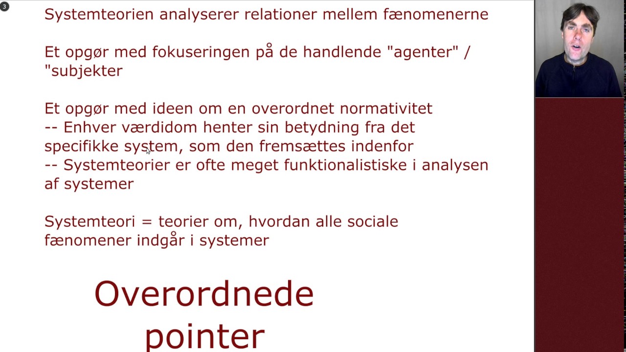 Overordnede pointer for systemteorien