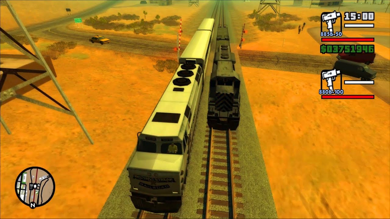 GTA San Andreas - Гонки на поездах (2 Игрока)