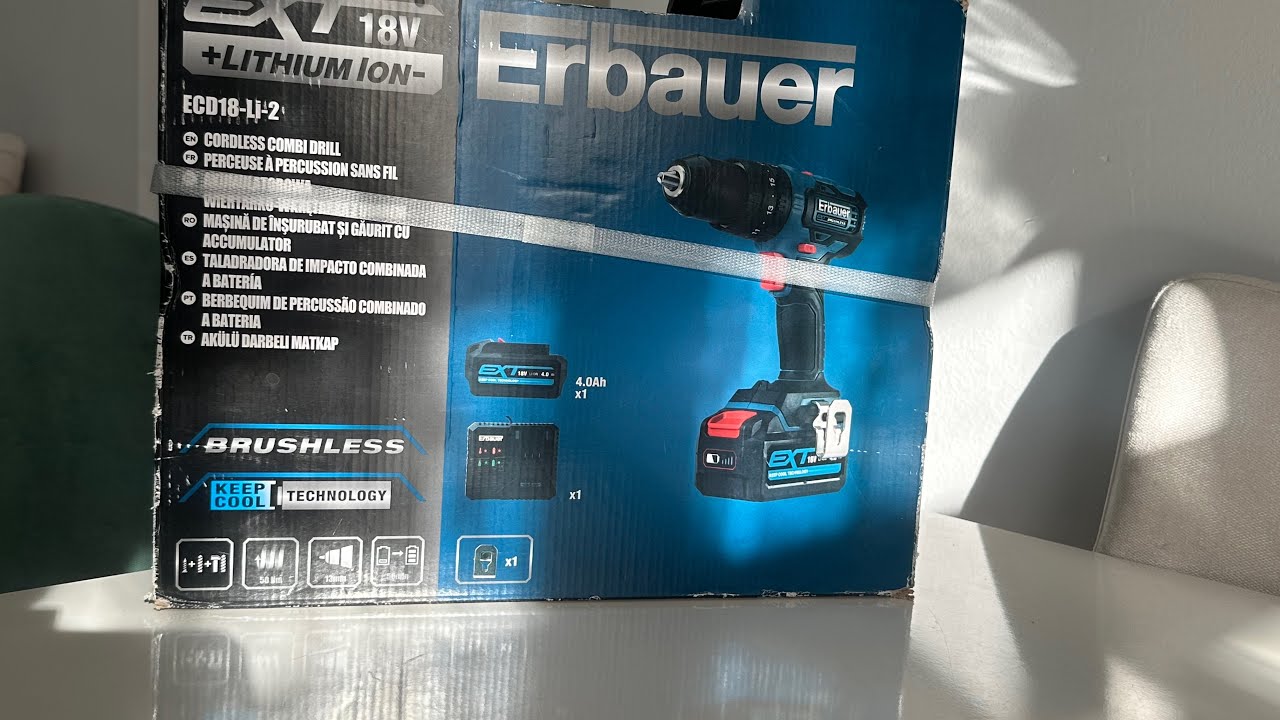 Erbauer EDD18-Li-2 18 В 4 А литий-ионная аккумуляторная дрель