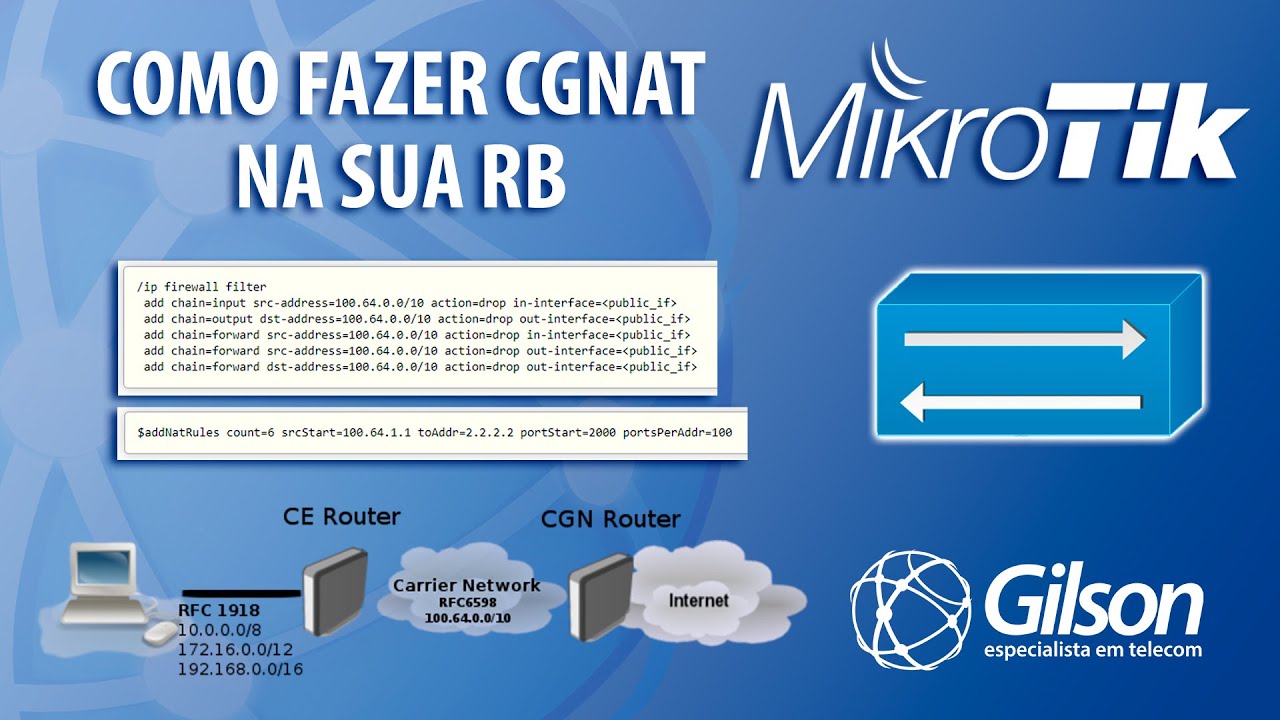 Como fazer CGNAT no seu Mikrotik (compartilhamento de IPs - Duplo NAT)