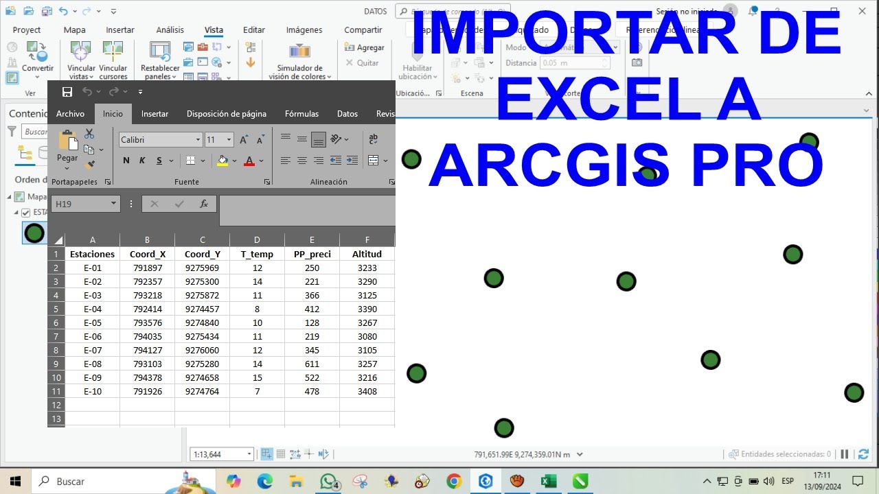 IMPORTAR EXCEL EN ARCGIS PRO Y CONVERTIR EN ARCHIVO SHAPEFILE