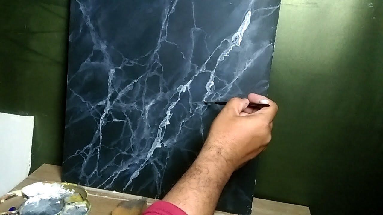 Marmer Hitam Retak Putih (Marble painting trick)