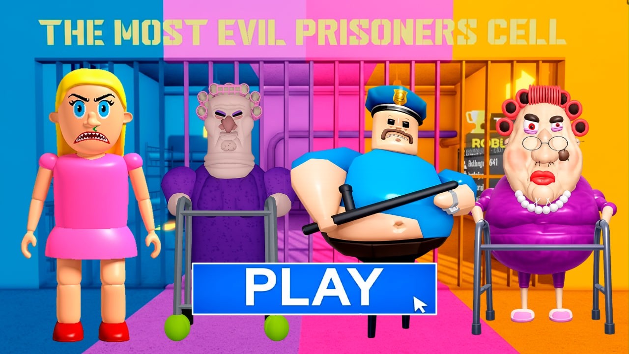 GIRL MOM VS GRUMPY GRAN VS BARRY VS EVIL GRANDMA? OBBY Full Gameplay #roblox