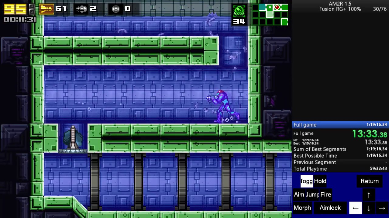 AM2R 1.5 Fusion Rando 100% in 1:19:13 RTA 1:09:03 IGT