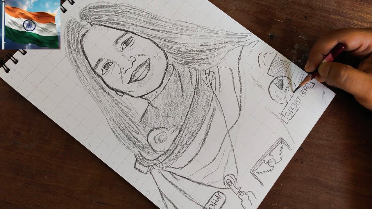 Kalpana Chawla drawing || How to draw Kalpana Chawla 🇮🇳