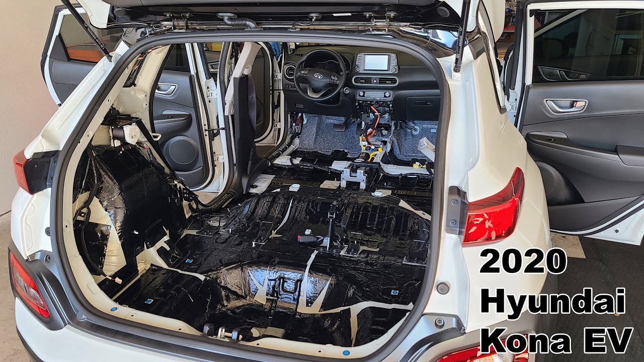 Sound Deadening Roof & Floor of 2020 Hyundai Kona EV w/ Interior Disassembly - Full Process!