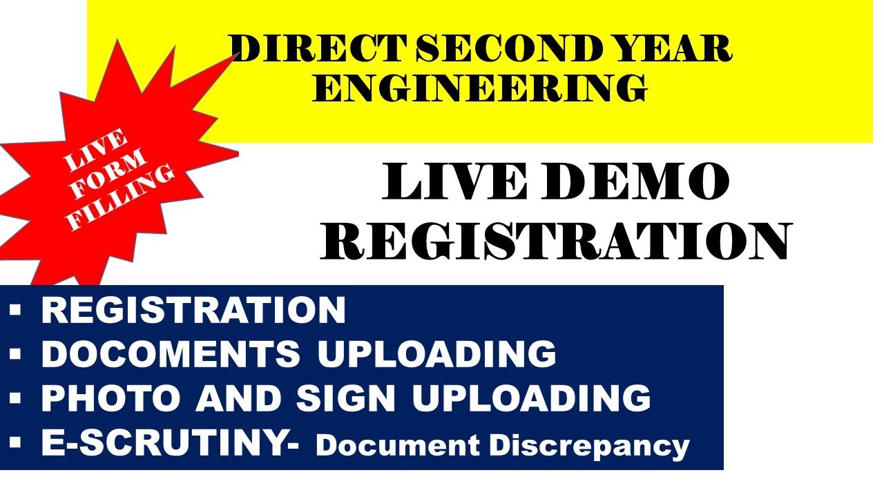 Live Direct Second Year Degree Admission Online Registration Form Filling Process 2020-21