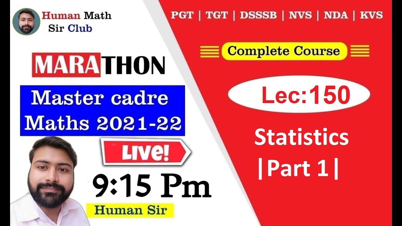 Statistics | Part 1 | Lec150 | Master Cadre Maths 2021-22 By Human Sir |#humansir #mastercadre2022