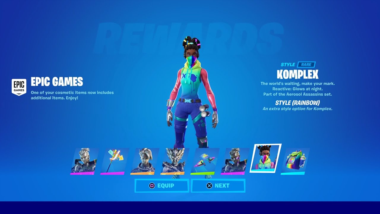 TRUMAnn Unlocking FREE New Fortnite Skin Styles! TIER 100 Skin Style & KOMPLEX New Rainbow Style