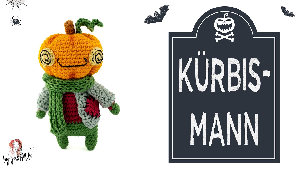 Kürbismann häkeln 🎃 *Do it Yourself* | Amigurumi | Halloween | Kürbiskopf by justMiko