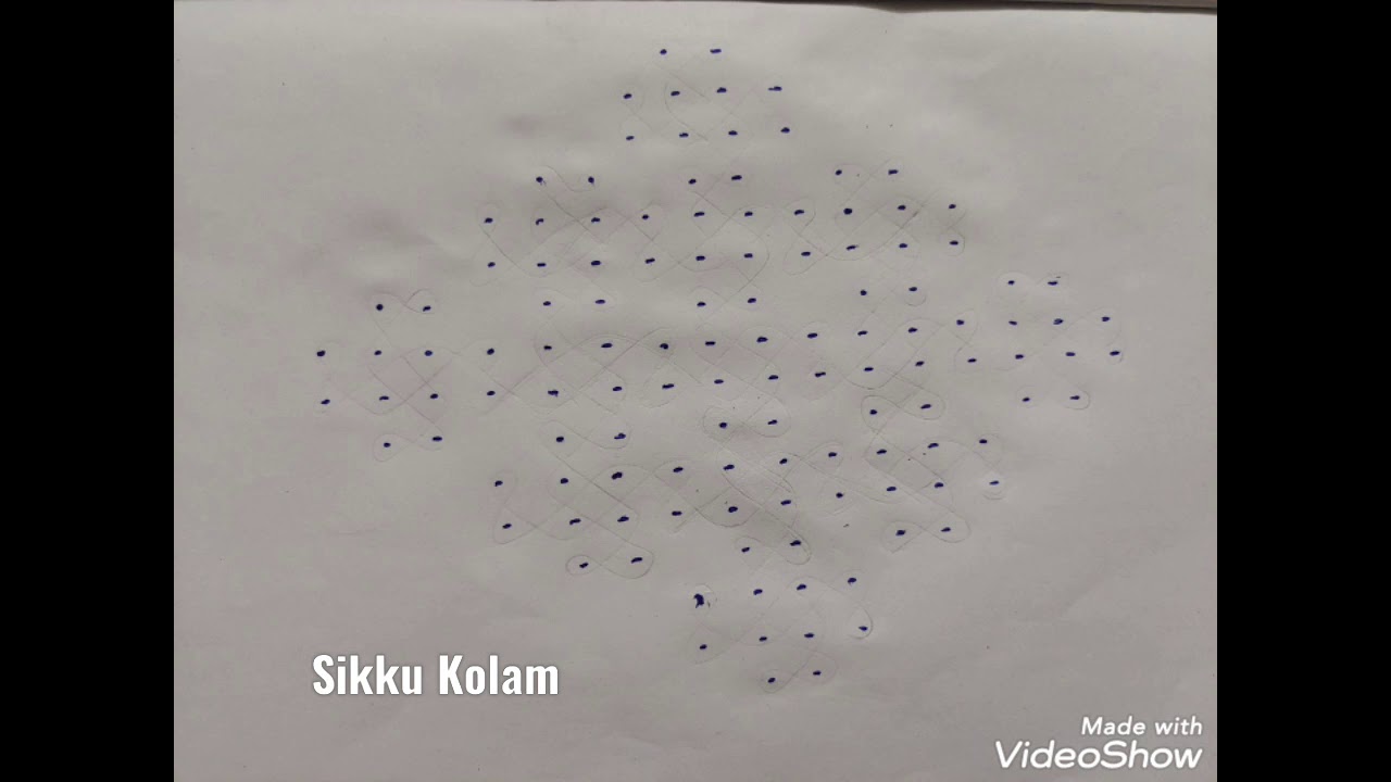 Sikku Kolam - Parallel dots (Neer pulli)