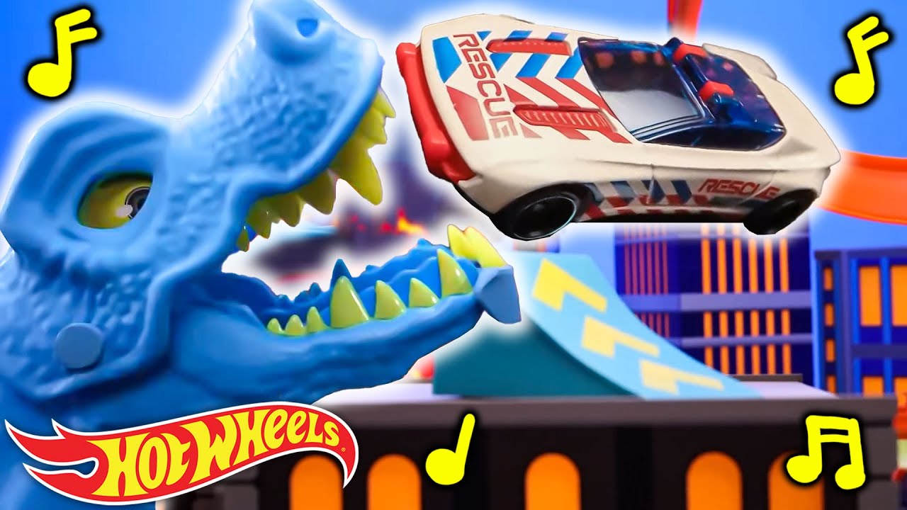 RUGE CON DINO CHOMP 🦖 - Canci&oacute;n Infantil | V&iacute;deo Musical Oficial de Hot Wheels 🎵