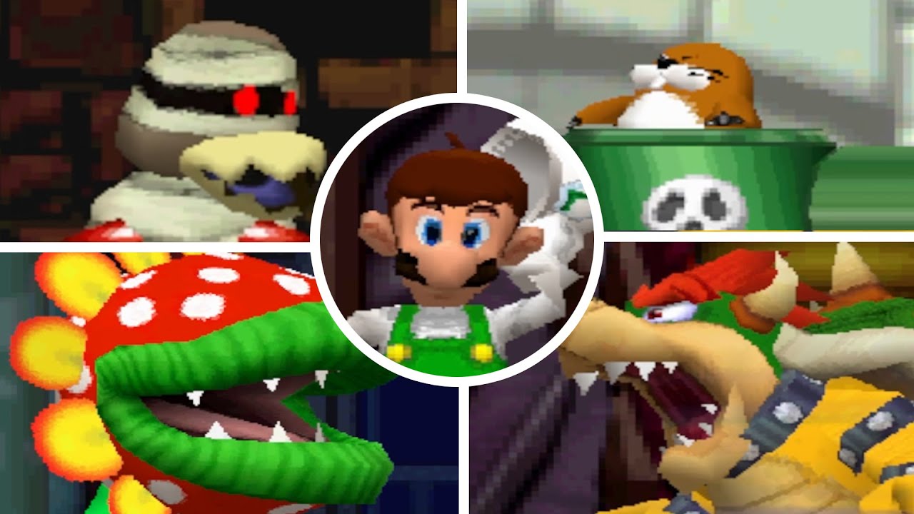 New Super Mario Bros Ds: All Bosses (Luigi)