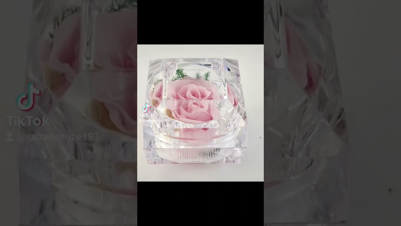 echte roos ring doos licht roze