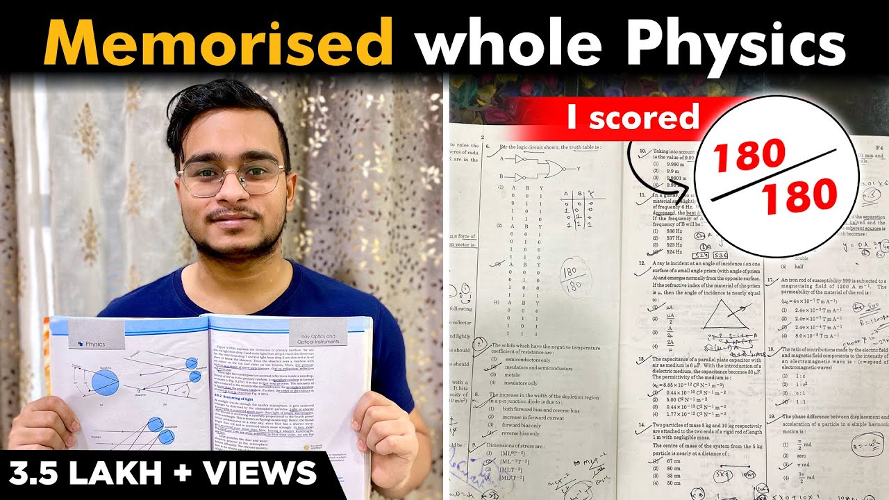 Как я научно запомнил и освоил всю физику || Как я набрал 180 из 180? || NEET