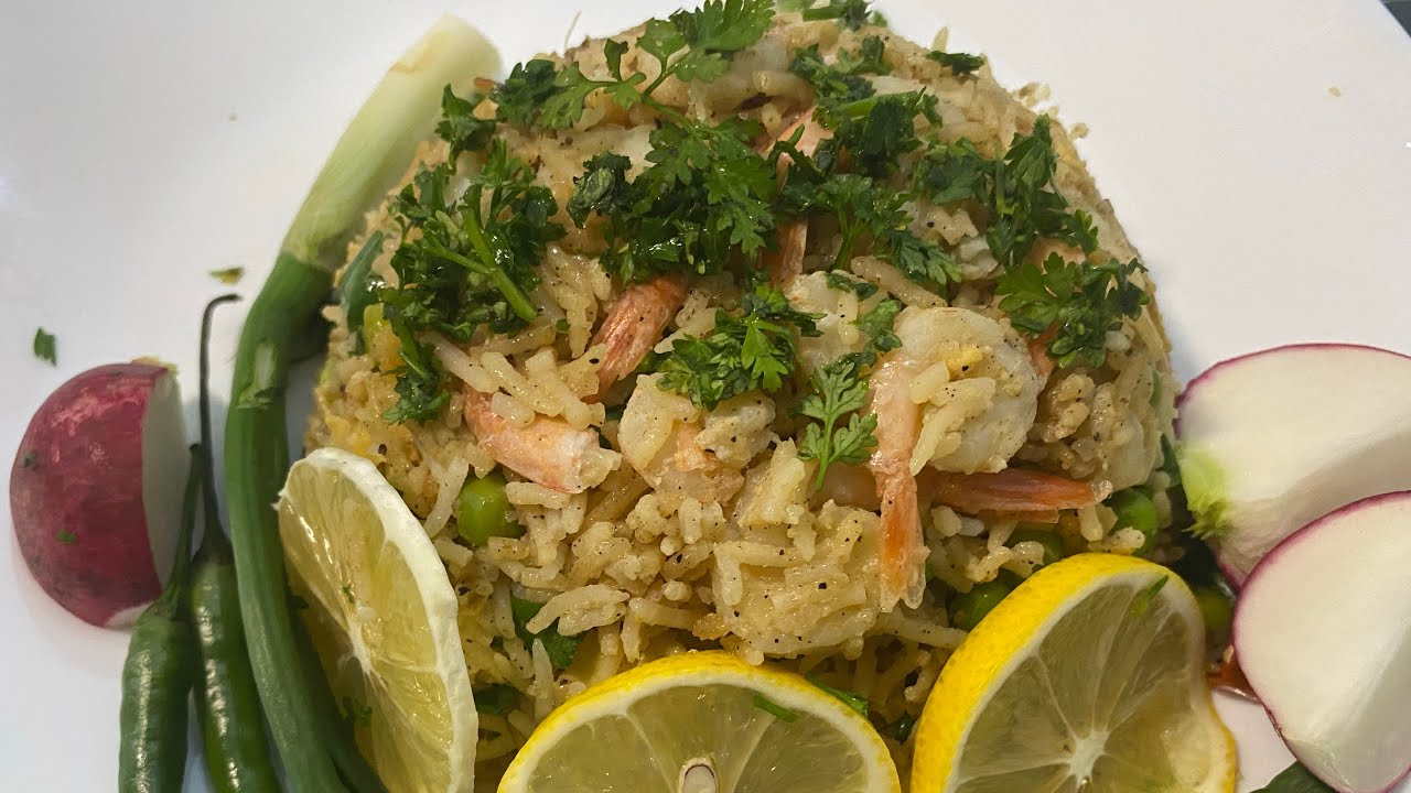 Easy Recipe Seafood Dinner Shrimp Fried Rice With Garlic Very Deliciouse  And Quick