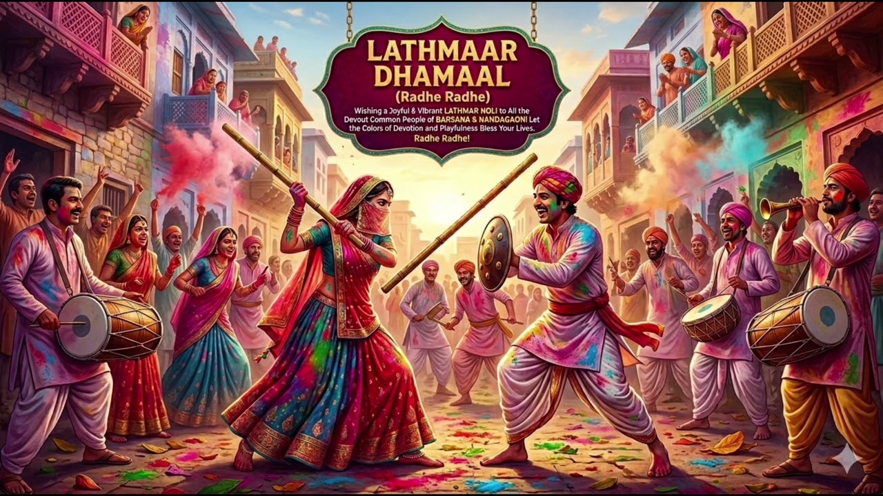 Lathmaar Dhamaal (Radhe Radhe) | Barsana & Nandgaon Holi Anthem #trending #viralsong #lathmarholi 