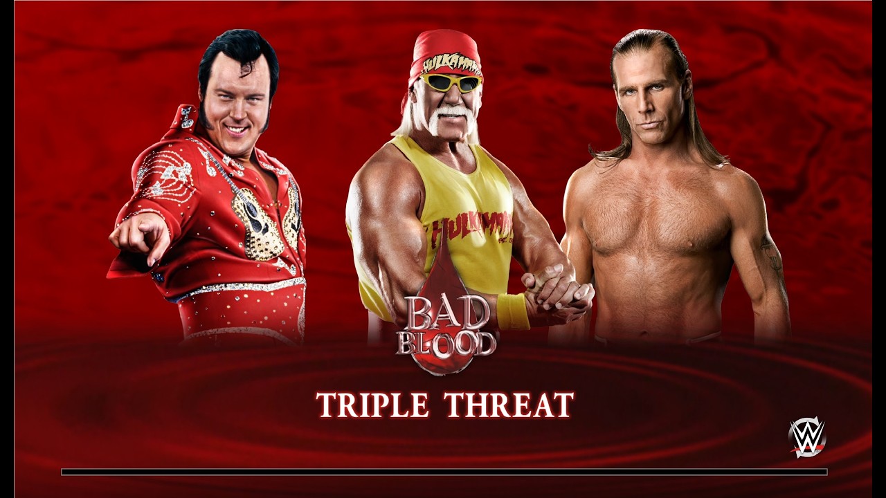 WWE 2k15 Triple Threat (интернациональный пояс) Hollywood Hogan - Honky Tonk Man - Shawn Michaels(1)
