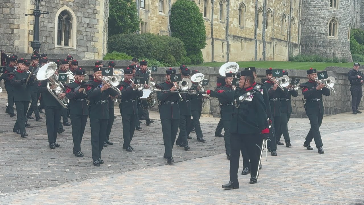 Band of the Brigade Gurkhas Return to Barracks