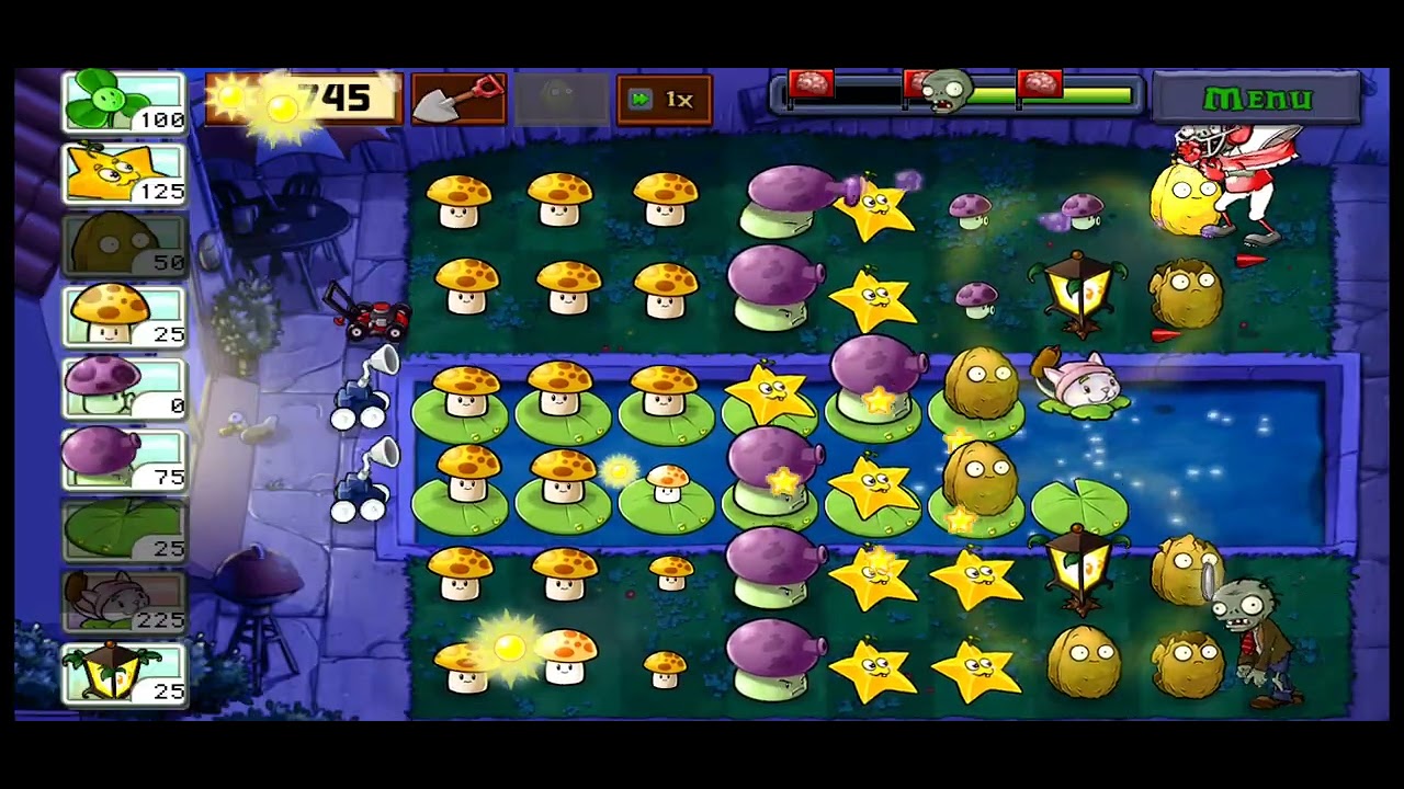 Plants Vs Zombies - Adventure 2 - Fog - Level 2 - Gameplay (NO BGM)